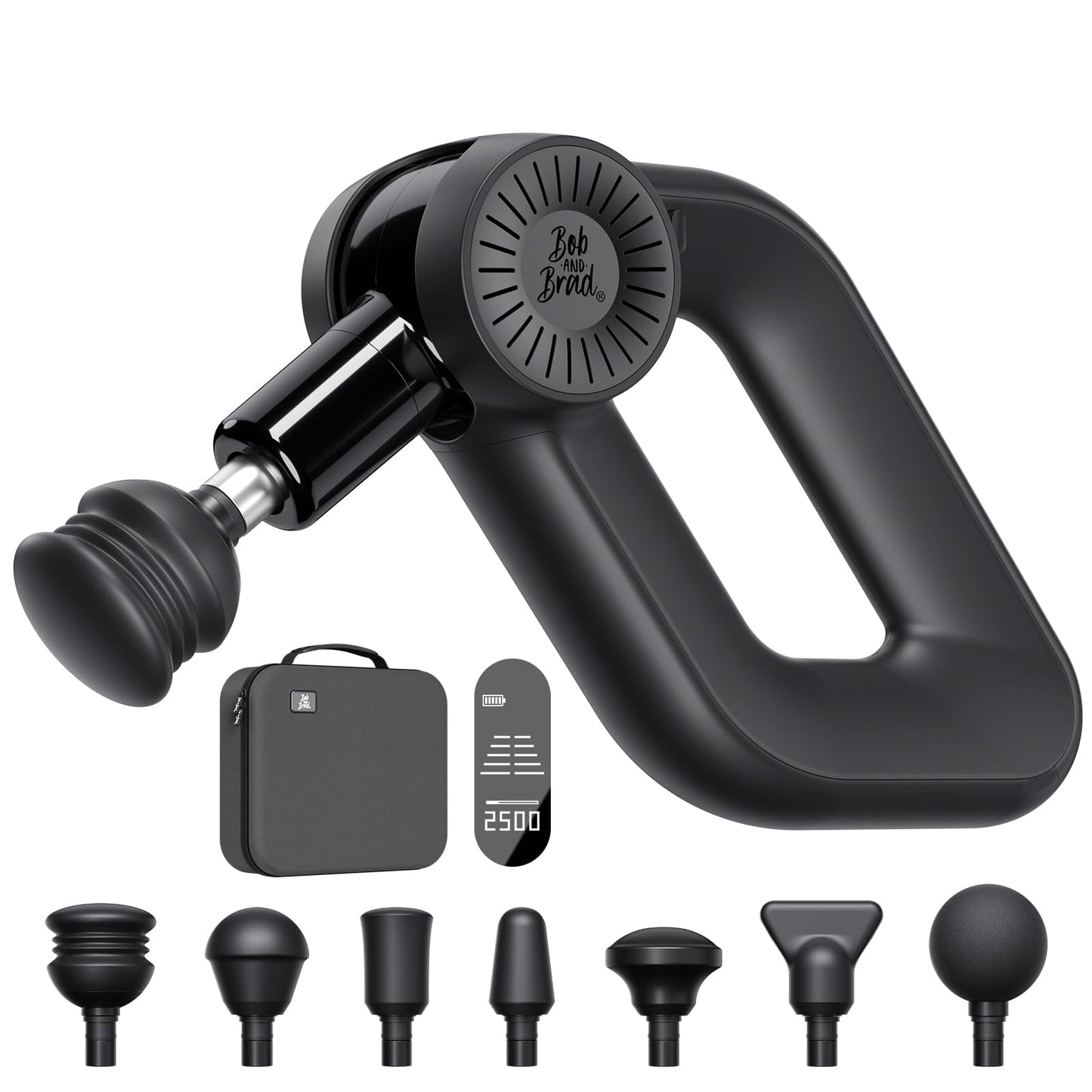 BOB AND BRAD D6 Pro Plus Massage Gun with Heat, Deep Tissue Percussion with 16mm Amplitude, Professional Muscle Massager Gun for Athletes, Quiet Electric Handheld Massager