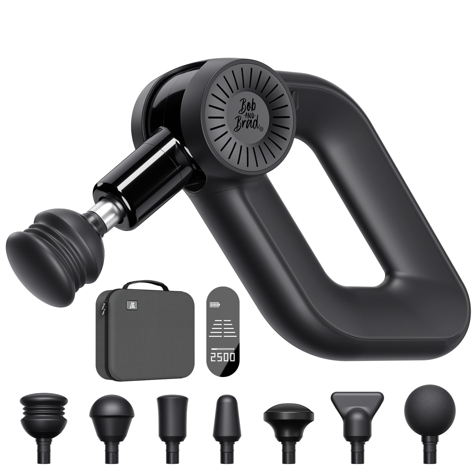 BOB AND BRAD D6 Pro Plus Massage Gun with Heat, Deep Tissue Percussion with 16mm Amplitude, Professional Muscle Massager Gun for Athletes, Quiet Electric Handheld Massager