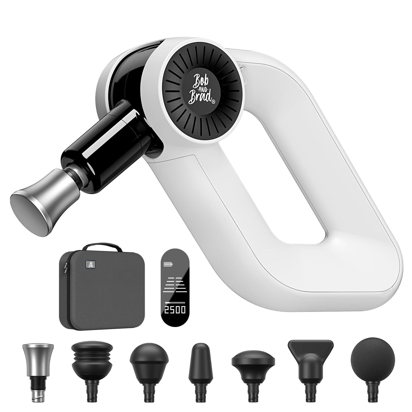 BOB AND BRAD D6 Pro Plus Massage Gun with Heat, Deep Tissue Percussion with 16mm Amplitude, Professional Muscle Massager Gun for Athletes, Quiet Electric Handheld Massager