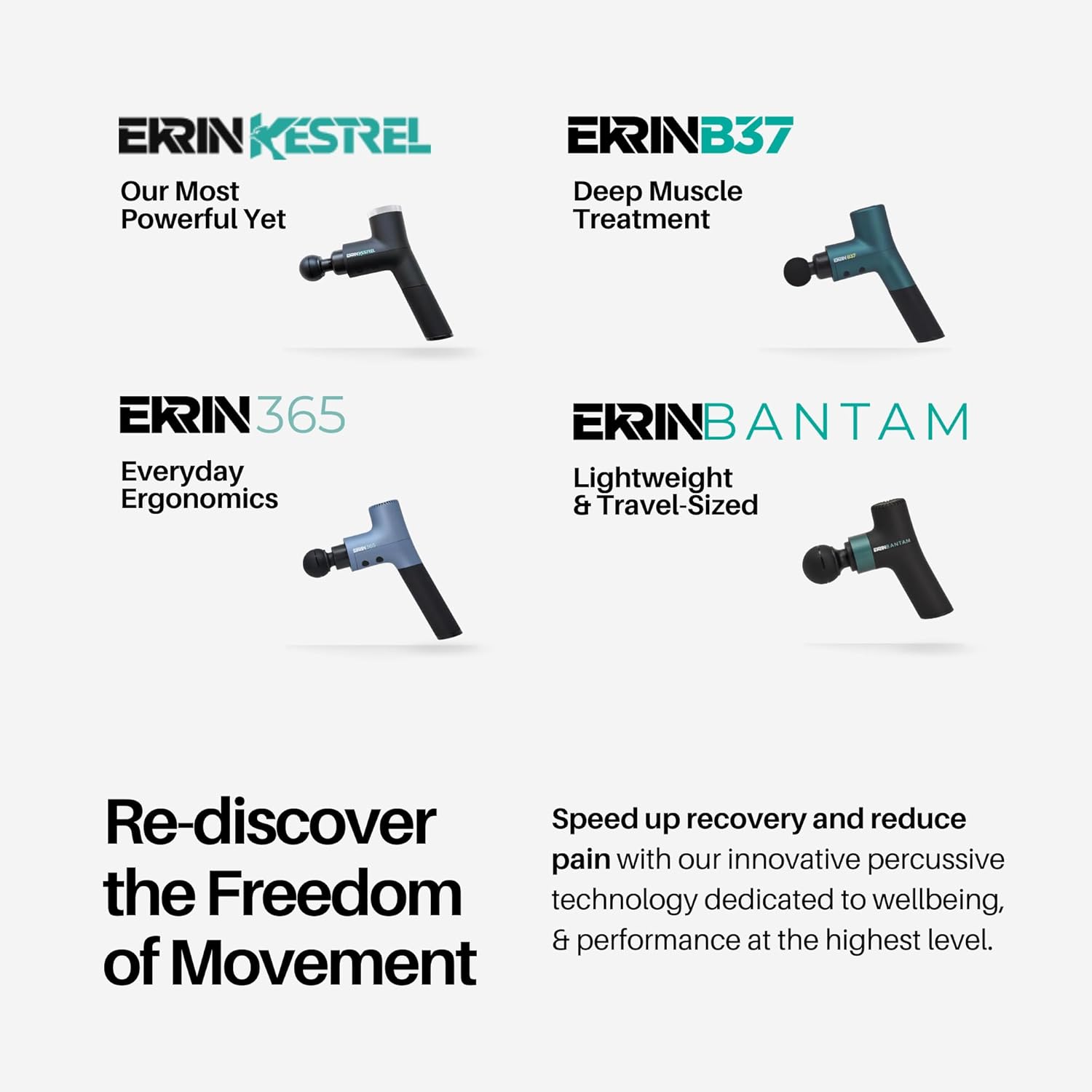 Ekrin Athletics Kestrel Massage Gun: Enhanced Precision & Comfort for Superior Muscle Recovery & Wellness | Relieve Sore Muscles and Stiffness